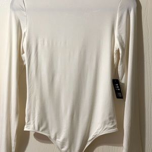 Express Fitted Mock Neck Thong Body Suit